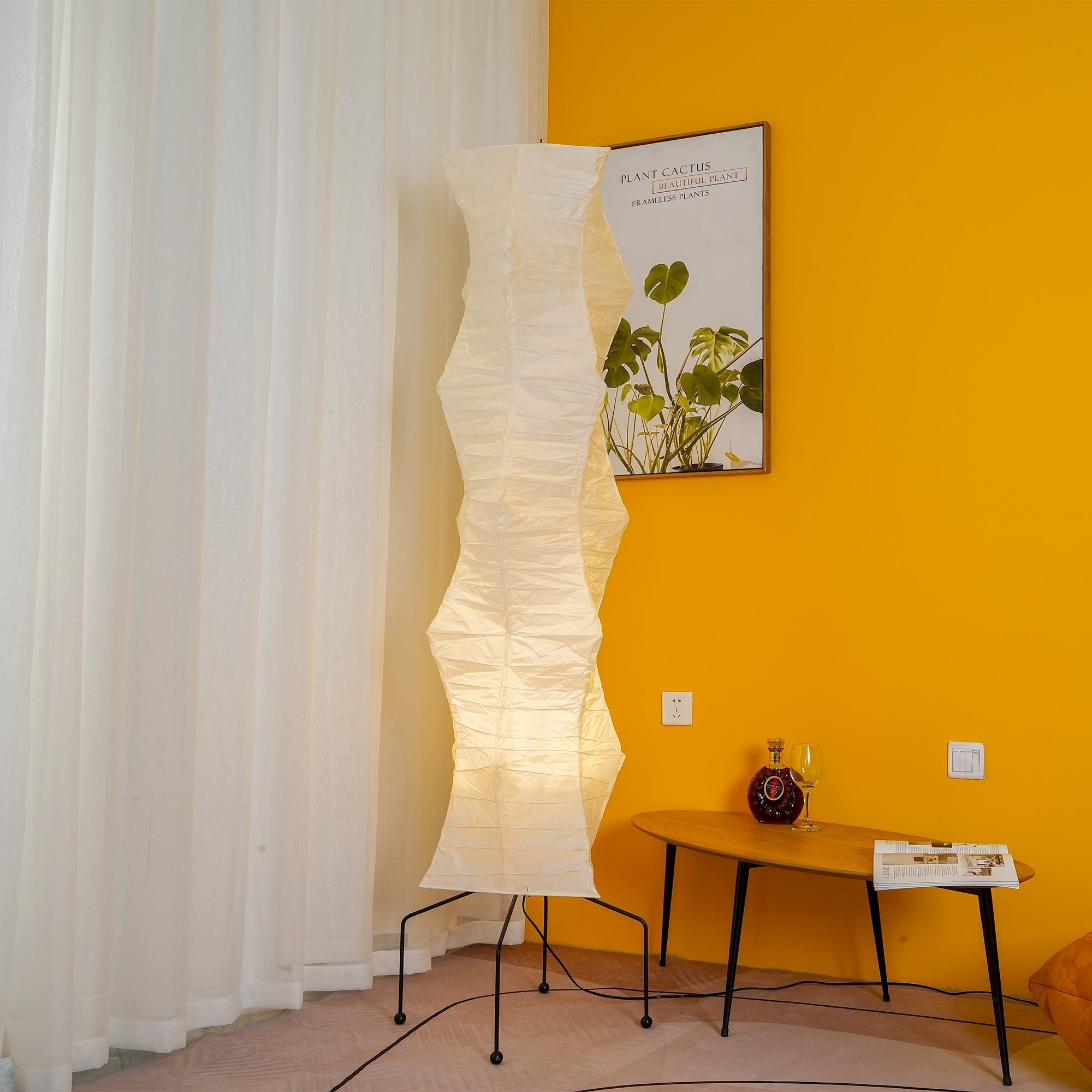 Lampa podłogowa w stylu japońskim Nastrojowe miękkie oświetlenie
