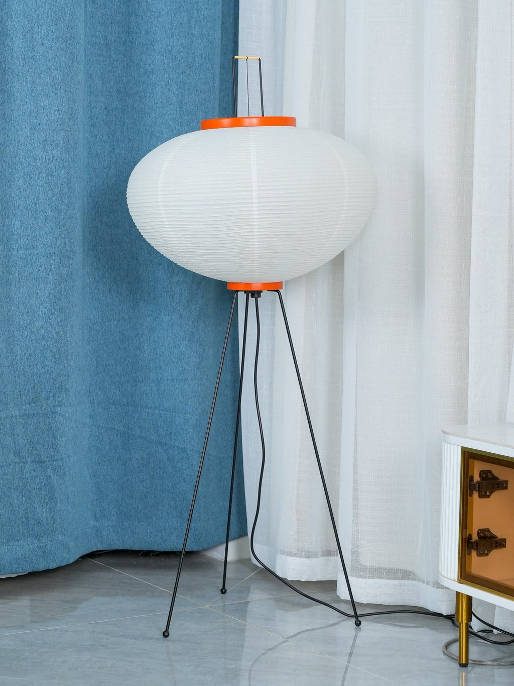 Lampa podłogowa w stylu japońskim Nastrojowe miękkie oświetlenie