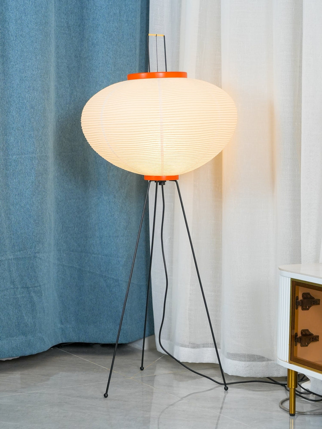 Lampa podłogowa w stylu japońskim Nastrojowe miękkie oświetlenie
