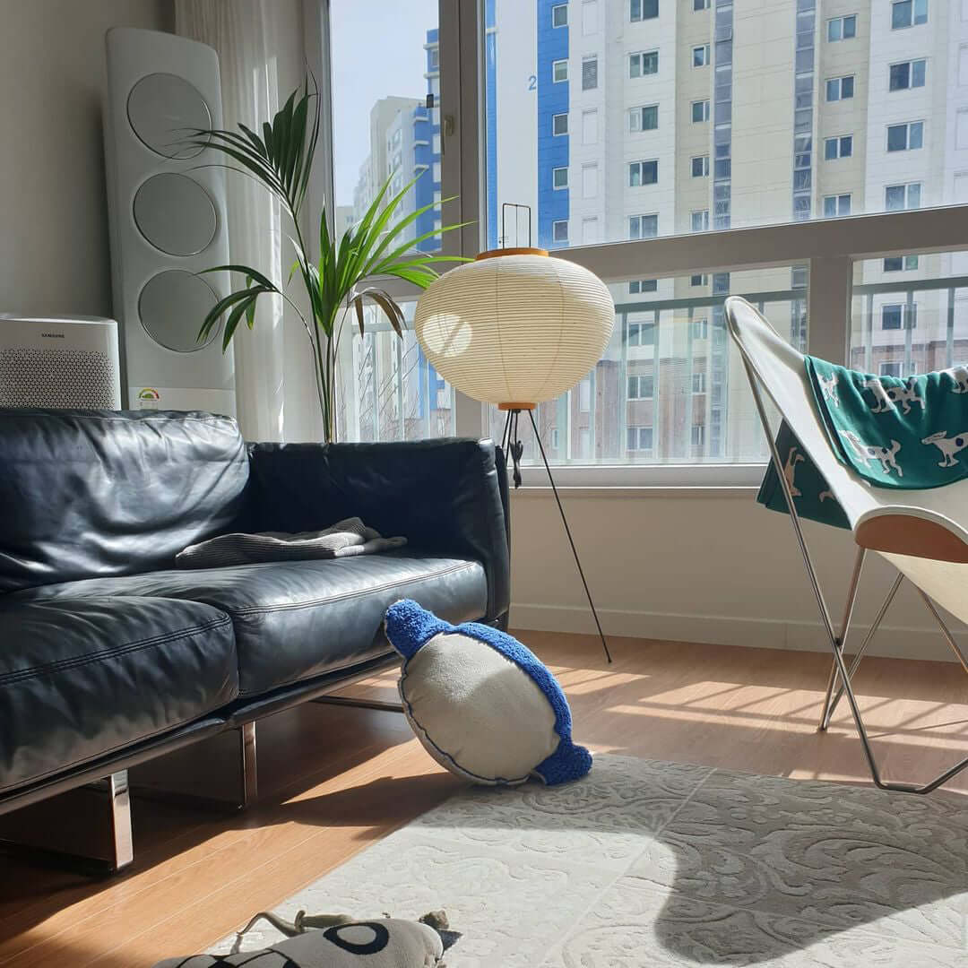 Lampa podłogowa w stylu japońskim Nastrojowe miękkie oświetlenie