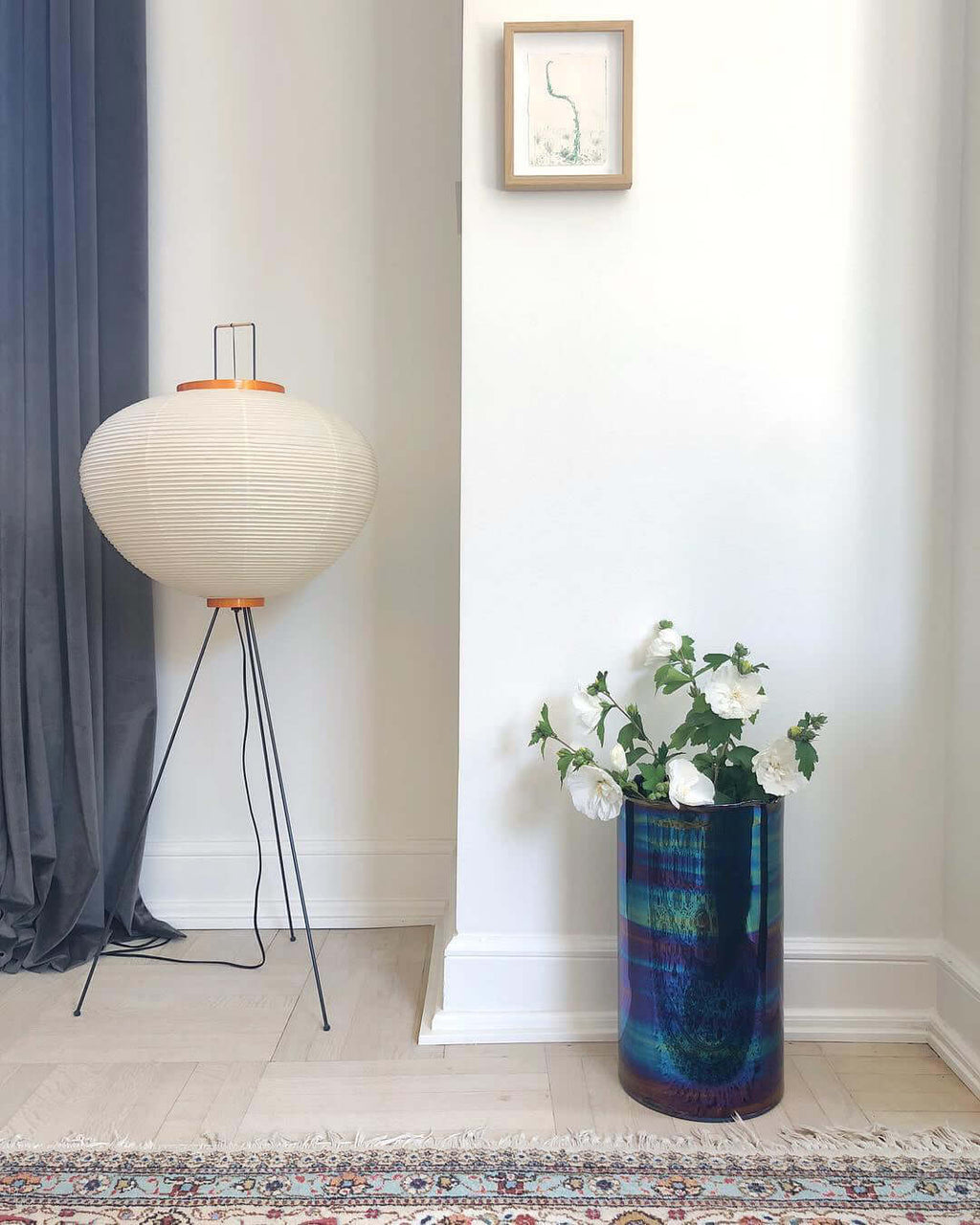 Lampa podłogowa w stylu japońskim Nastrojowe miękkie oświetlenie