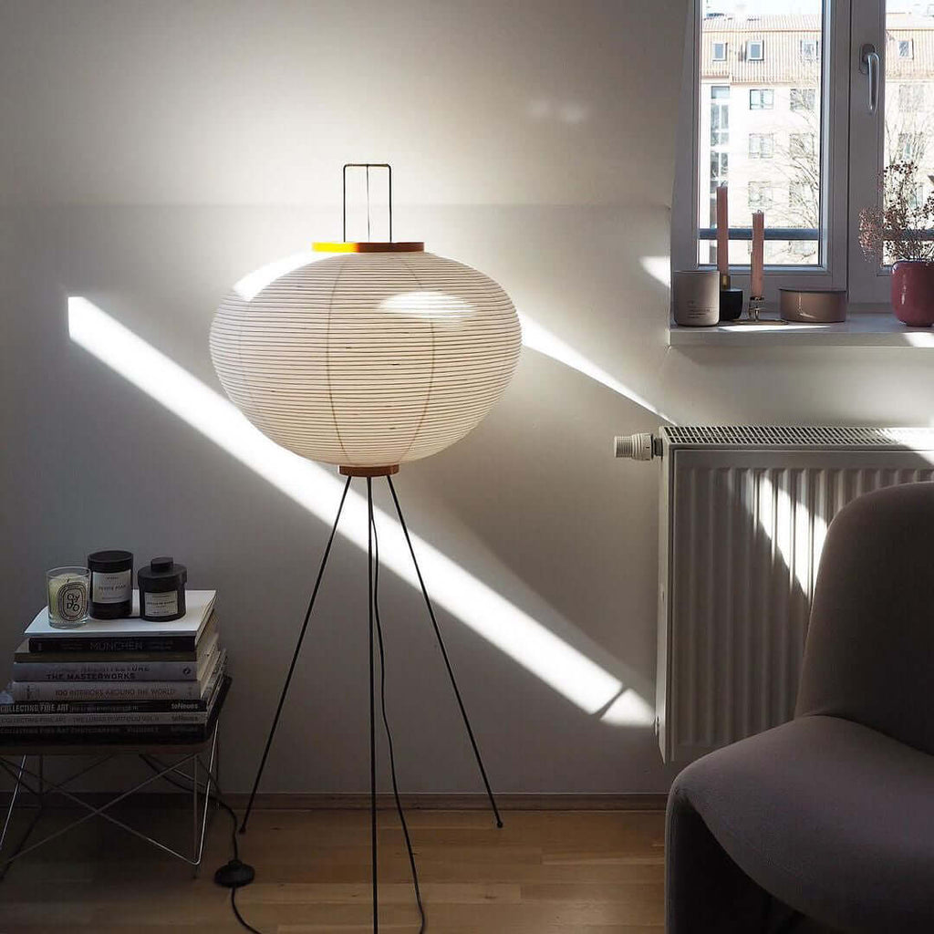 Lampa podłogowa w stylu japońskim Nastrojowe miękkie oświetlenie