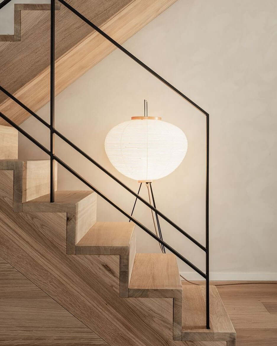 Lampa podłogowa w stylu japońskim Nastrojowe miękkie oświetlenie