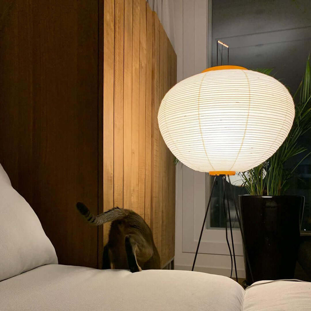 Lampa podłogowa w stylu japońskim Nastrojowe miękkie oświetlenie