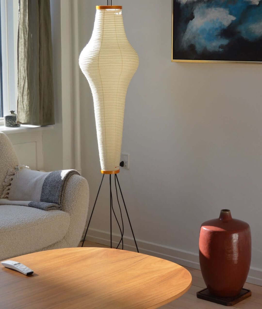 Lampa podłogowa w stylu japońskim Nastrojowe miękkie oświetlenie