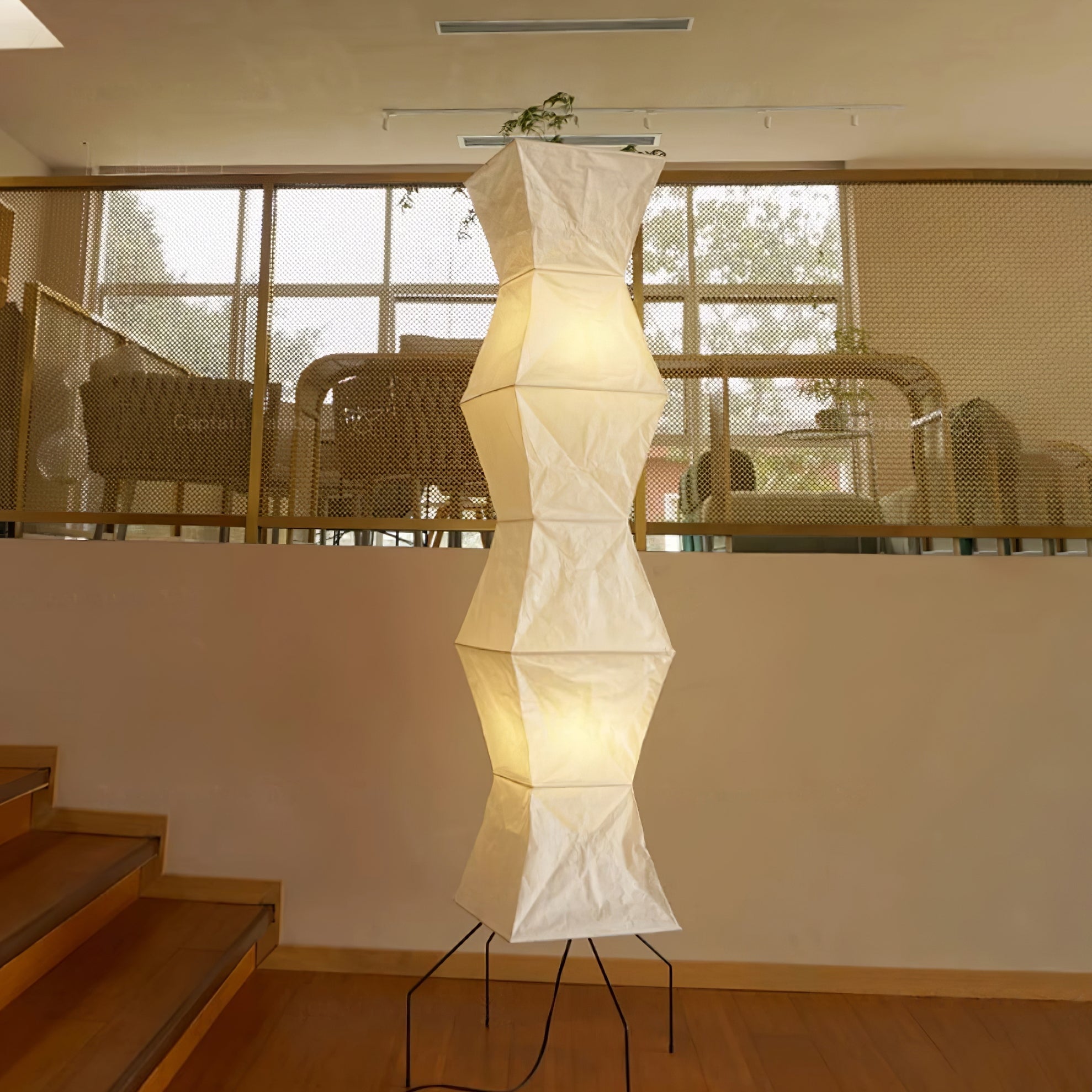 Lampa podłogowa w stylu japońskim Nastrojowe miękkie oświetlenie