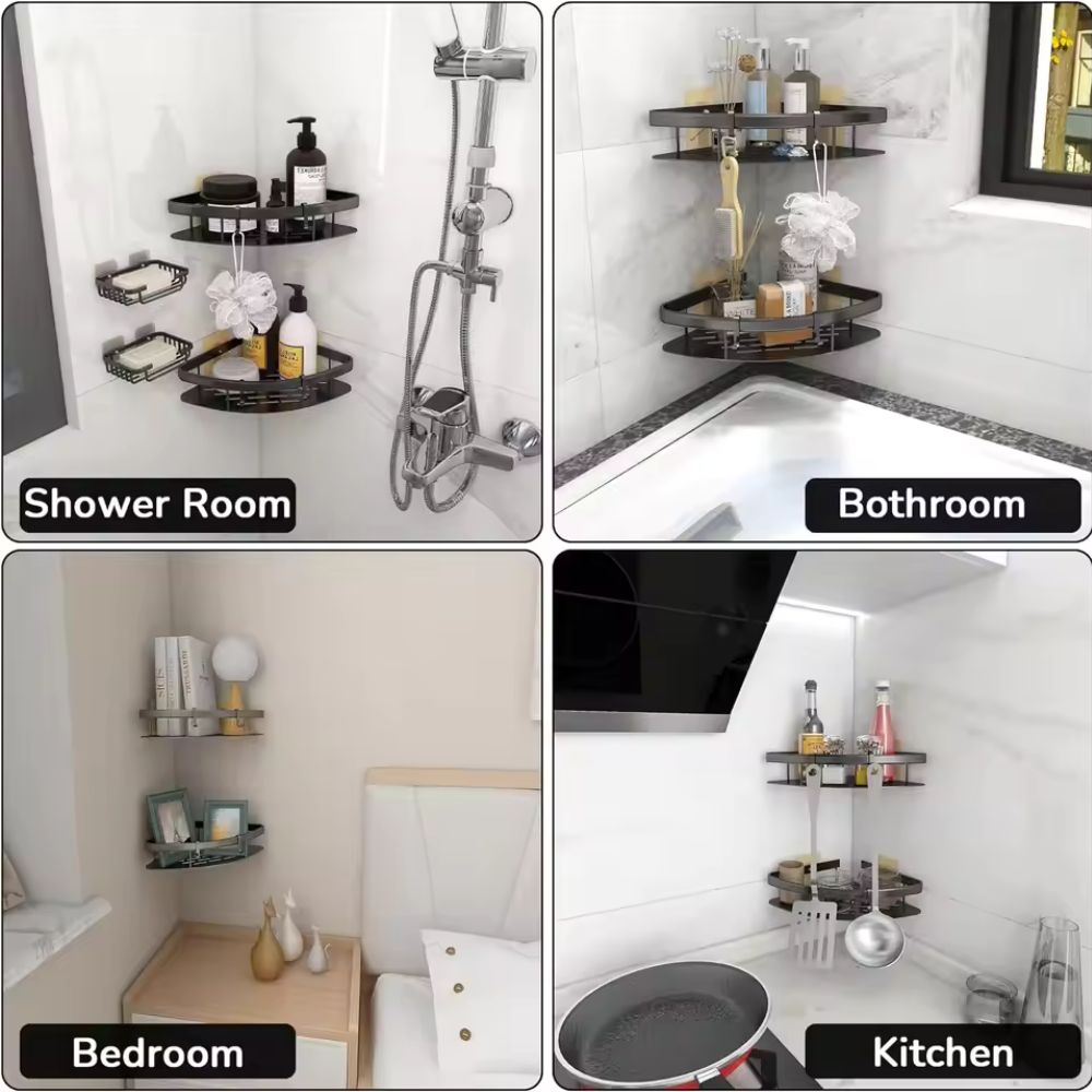 Eckige gebogene Duschablage, Badezimmer-Organizer