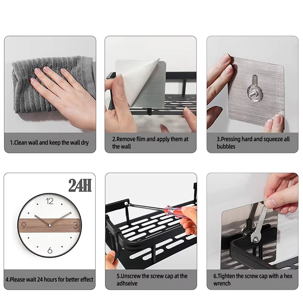 Eckige gebogene Duschablage, Badezimmer-Organizer