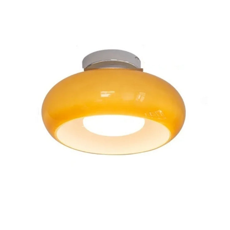 Classic Amber Glass Round Ceiling Lamp