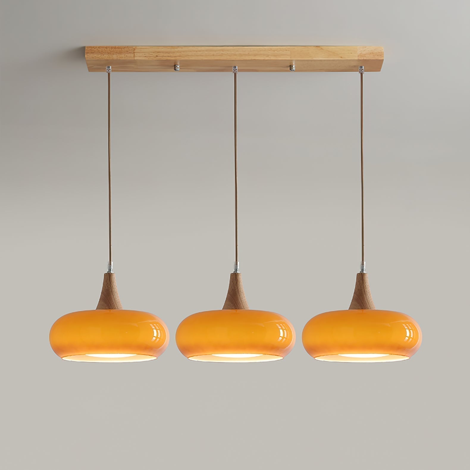 Practical cozy warm colorful glass pendant lamp for home interiors