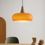 Practical cozy warm colorful glass pendant lamp for home interiors