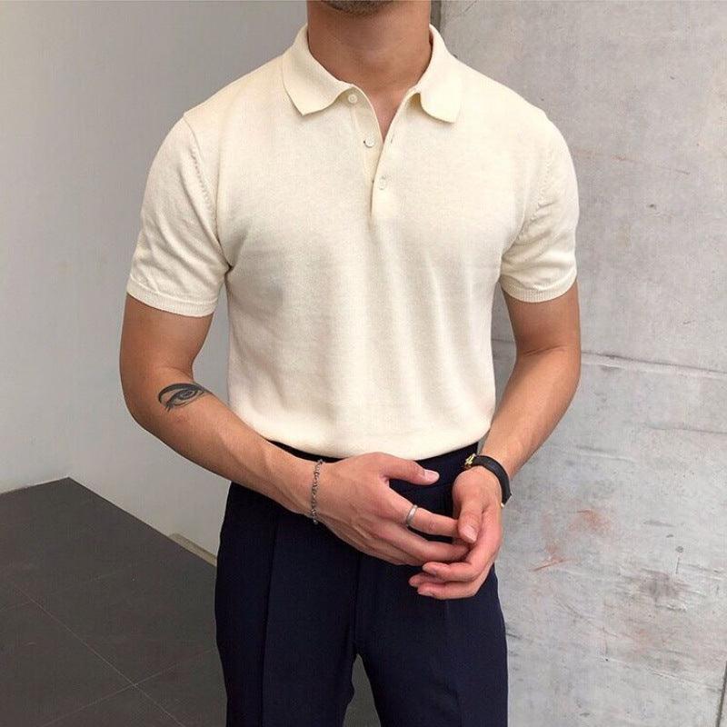 Polo da uomo manica corta taglio aderente stile casual classico