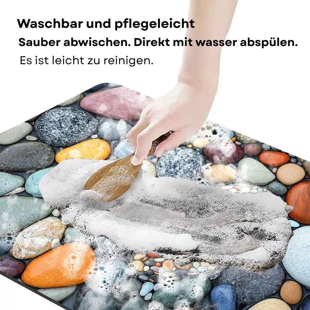 Tappetino antiscivolo per bagno con assorbimento naturale dell’acqua e presa sicura