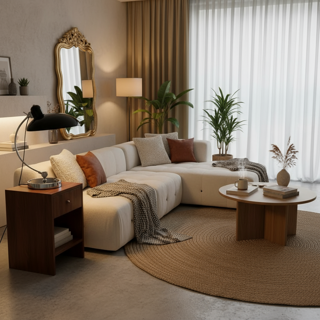 Scandinavian iron table lamp with mood lighting