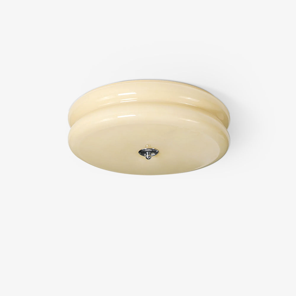 Sufitowa Lampa Art Deco z Ryflowanym Szkłem Styl Vintage