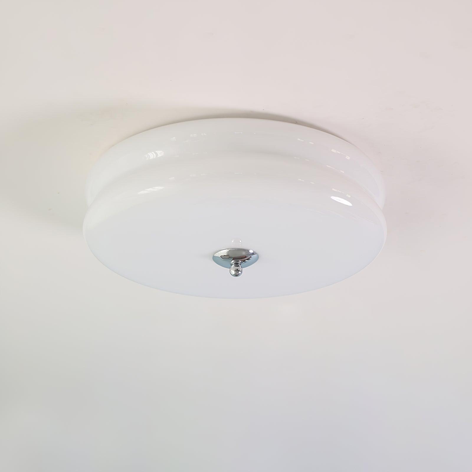Deckenlampe Art Deco mit geriffeltem Glas im Vintage-Stil