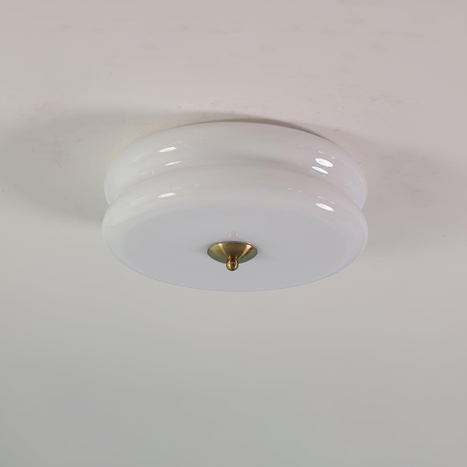 Deckenlampe Art Deco mit geriffeltem Glas im Vintage-Stil