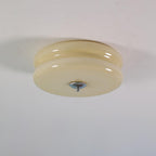 Sufitowa Lampa Art Deco z Ryflowanym Szkłem Styl Vintage