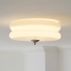 Sufitowa Lampa Art Deco z Ryflowanym Szkłem Styl Vintage