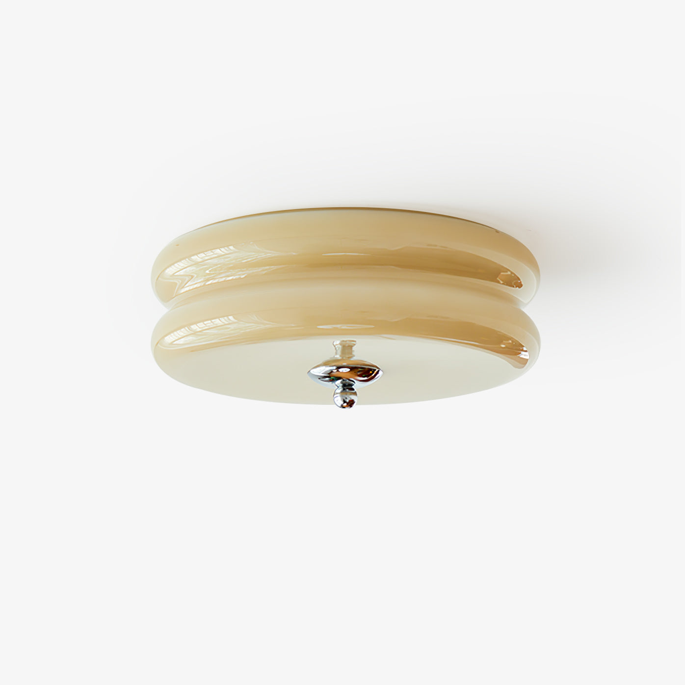 Sufitowa Lampa Art Deco z Ryflowanym Szkłem Styl Vintage