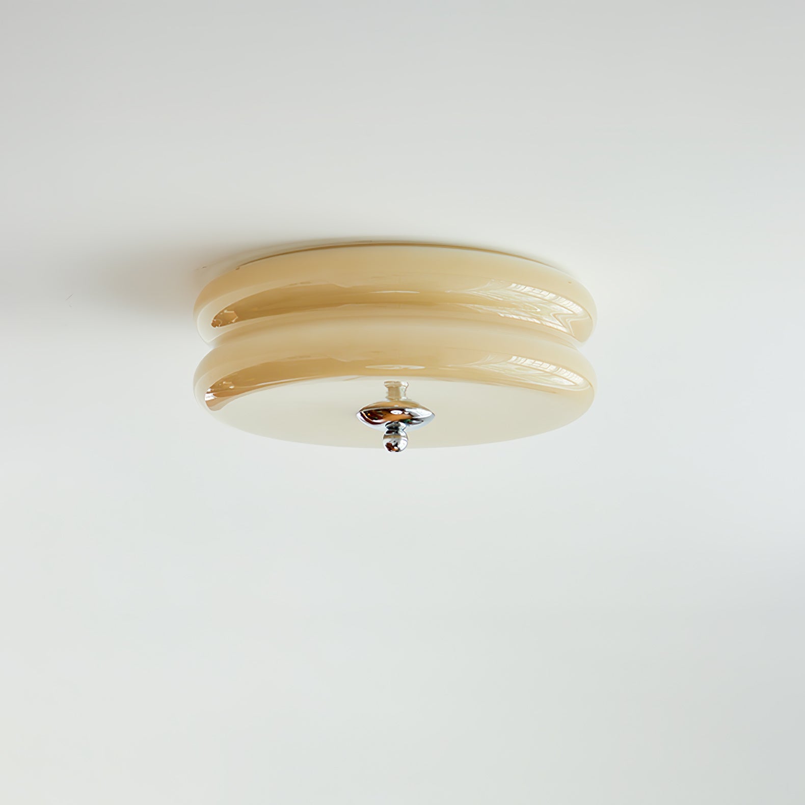 Sufitowa Lampa Art Deco z Ryflowanym Szkłem Styl Vintage