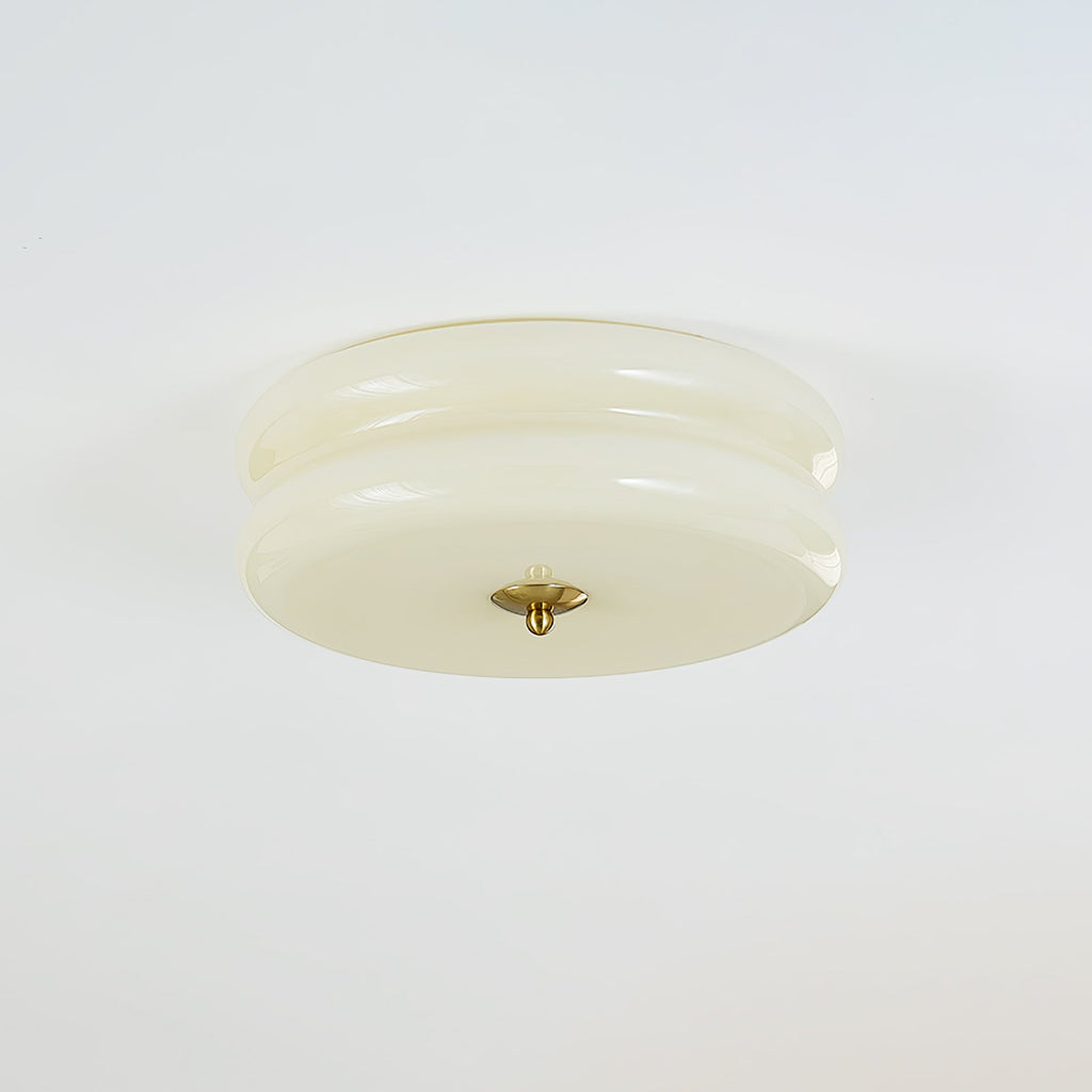 Sufitowa Lampa Art Deco z Ryflowanym Szkłem Styl Vintage