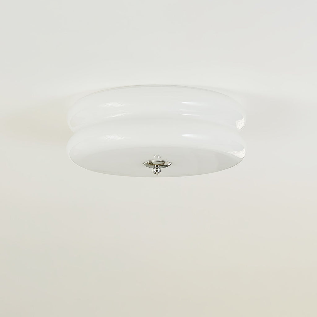 Sufitowa Lampa Art Deco z Ryflowanym Szkłem Styl Vintage
