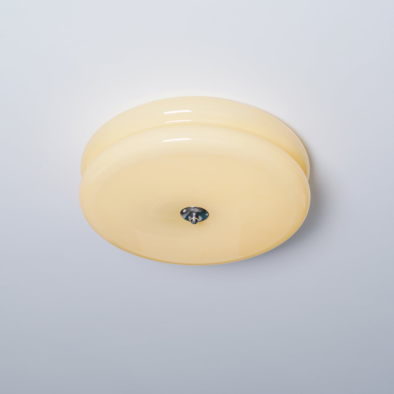 Sufitowa Lampa Art Deco z Ryflowanym Szkłem Styl Vintage