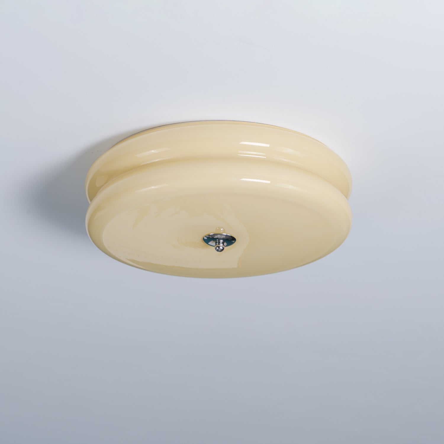 Deckenlampe Art Deco mit geriffeltem Glas im Vintage-Stil