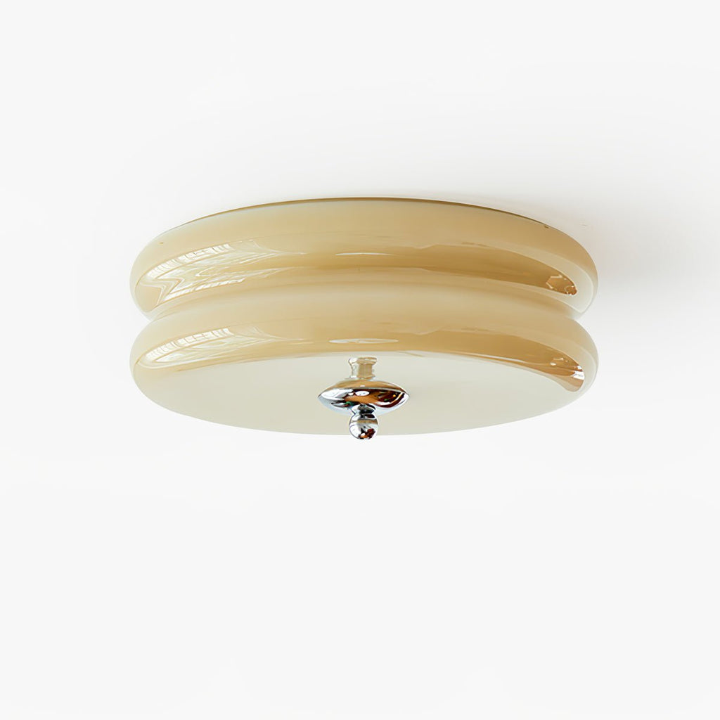 Sufitowa Lampa Art Deco z Ryflowanym Szkłem Styl Vintage