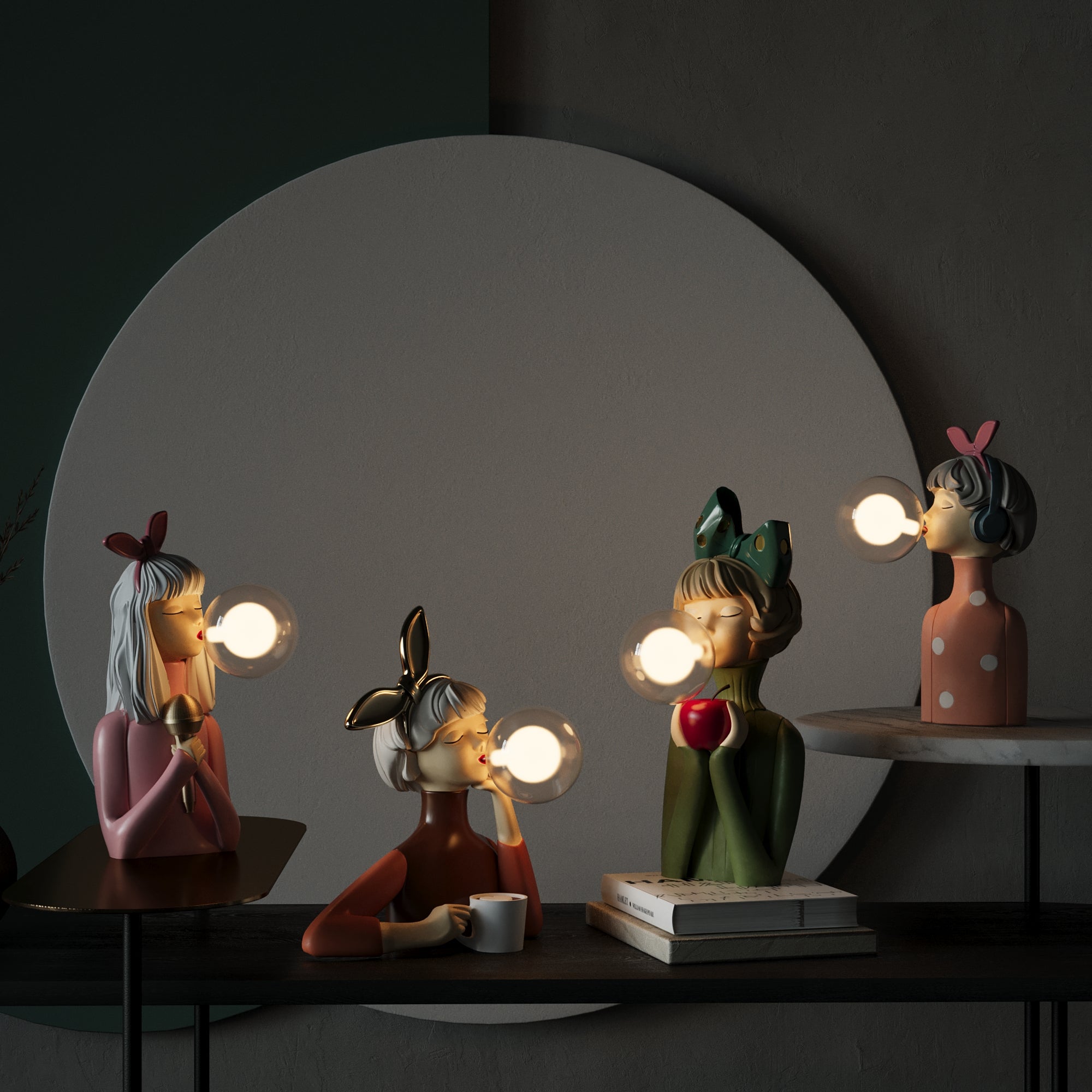 Lampada decorativa in vetro a tonalità calda per interni domestici