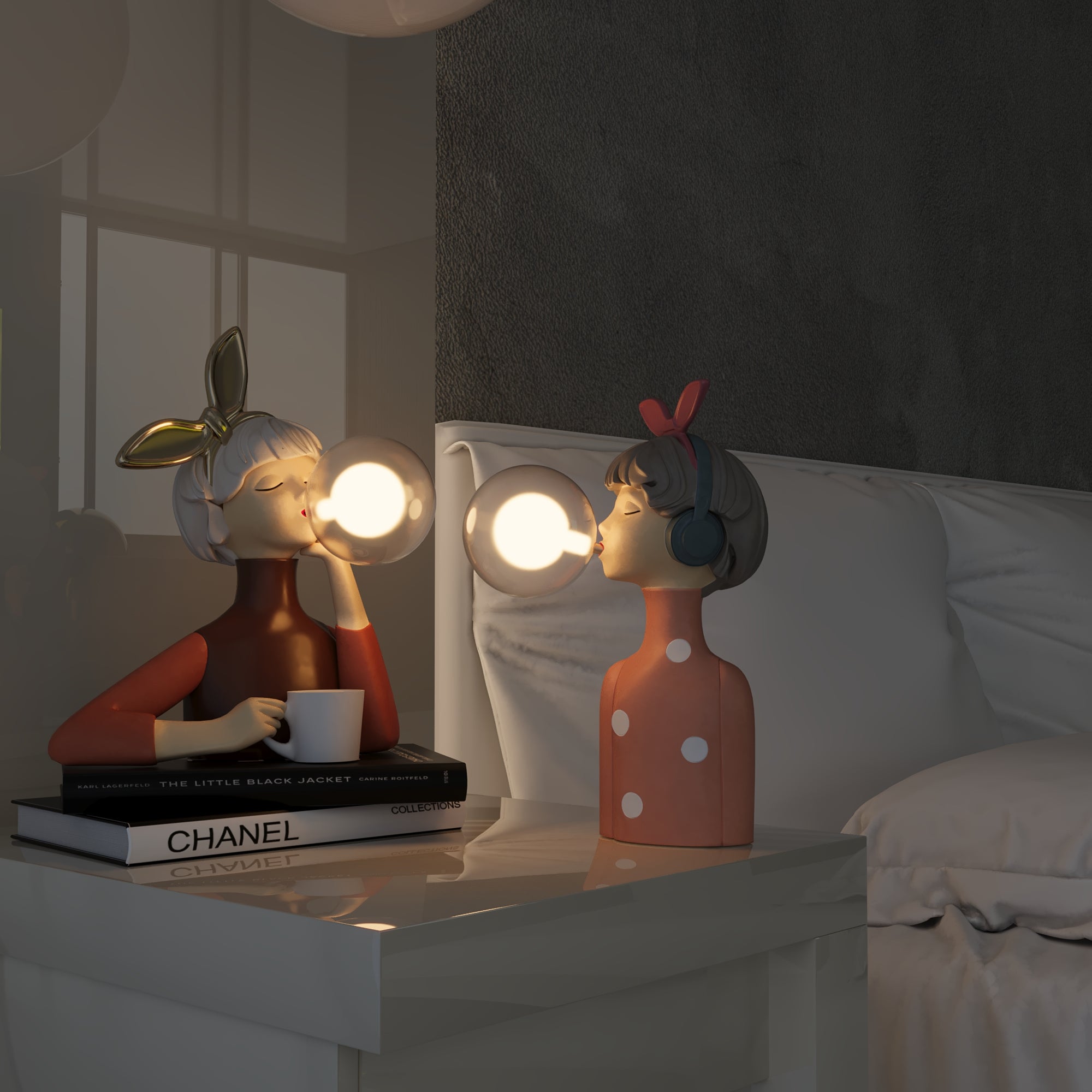 Lampada decorativa in vetro a tonalità calda per interni domestici