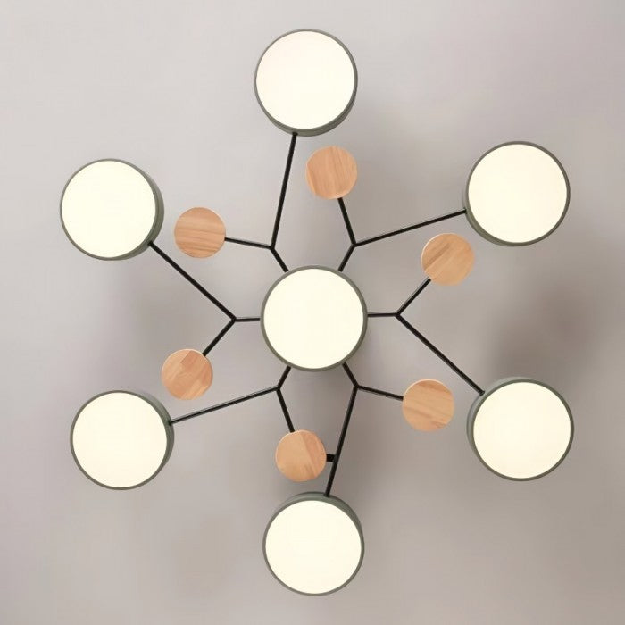 Lampada da soffitto LED artistica rotonda con linee organiche e struttura a disco sferico
