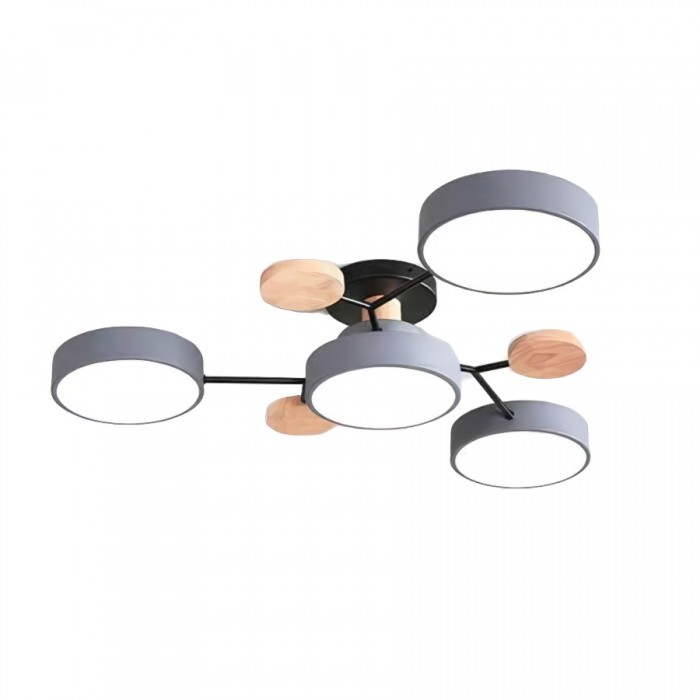 Artistic round LED ceiling lamp with organic lines and spherical disk design