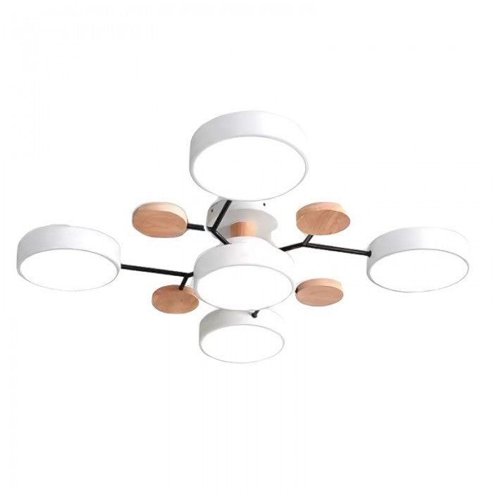 Artistic round LED ceiling lamp with organic lines and spherical disk design