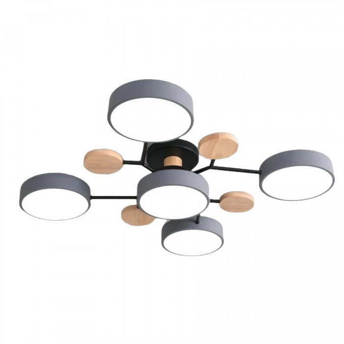 Round LED ceiling lamp with organic lines and spherical disk design