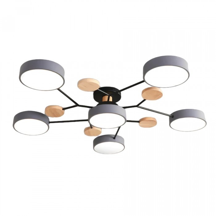 Lampada da soffitto LED artistica rotonda con linee organiche e struttura a disco sferico