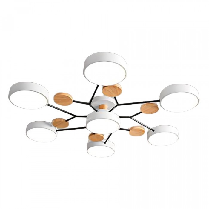 Lampada da soffitto LED artistica rotonda con linee organiche e struttura a disco sferico