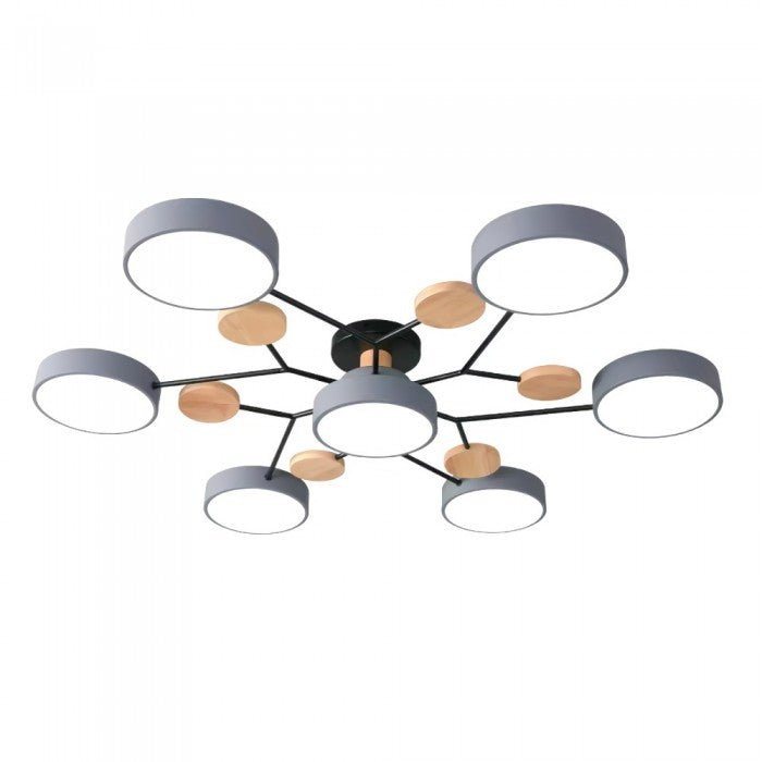 Artistic round LED ceiling lamp with organic lines and spherical disk design