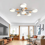 Lampada da soffitto LED artistica rotonda con linee organiche e struttura a disco sferico