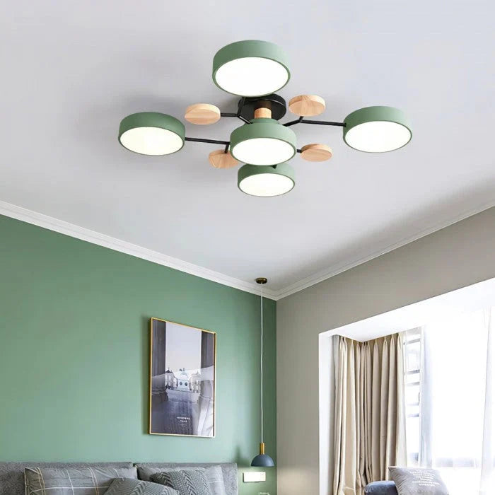 Funktionale LED-Deckenleuchte – skandinavisches rundes Design
