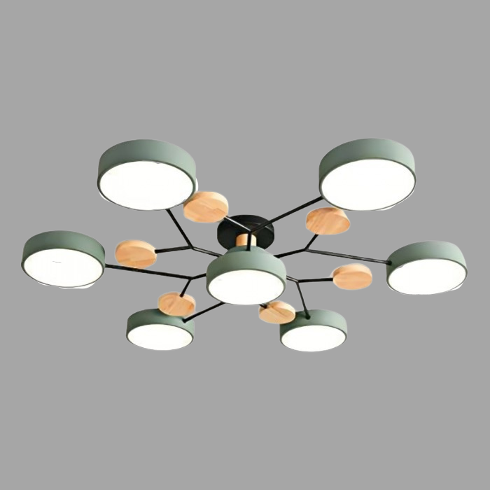 Lampada da soffitto LED artistica rotonda con linee organiche e struttura a disco sferico