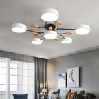 Lampada da soffitto LED artistica rotonda con linee organiche e struttura a disco sferico