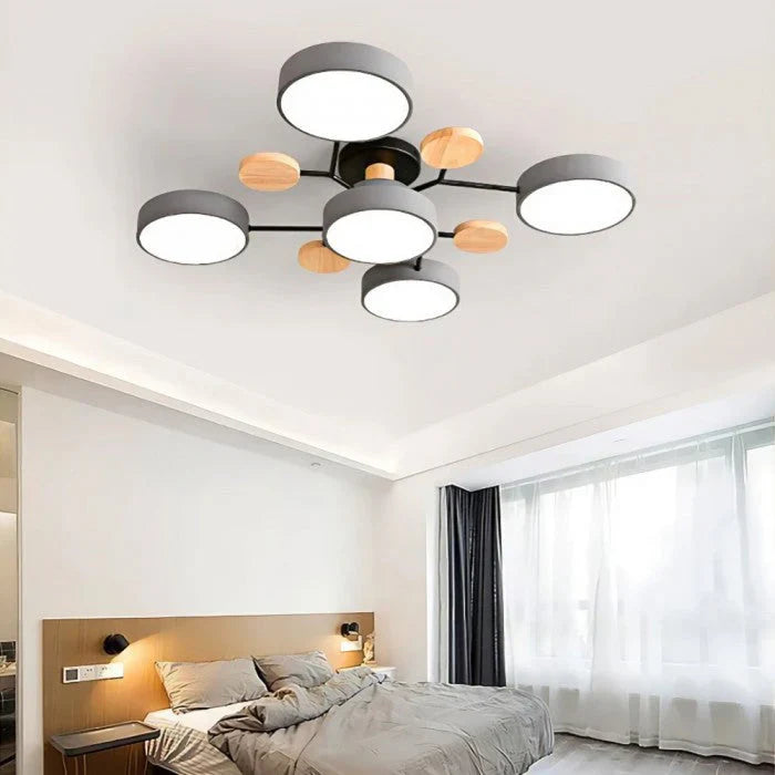 Funktionale LED-Deckenleuchte – skandinavisches rundes Design