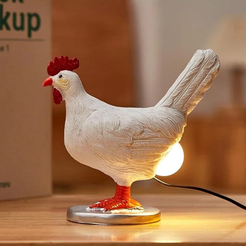 Compact Decorative Chicken Table Lamp – Ideal Desk and Nightstand Lighting