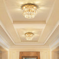 Élégante lampe LED de plafond luxueuse en cristal brillant pour salons et chambres