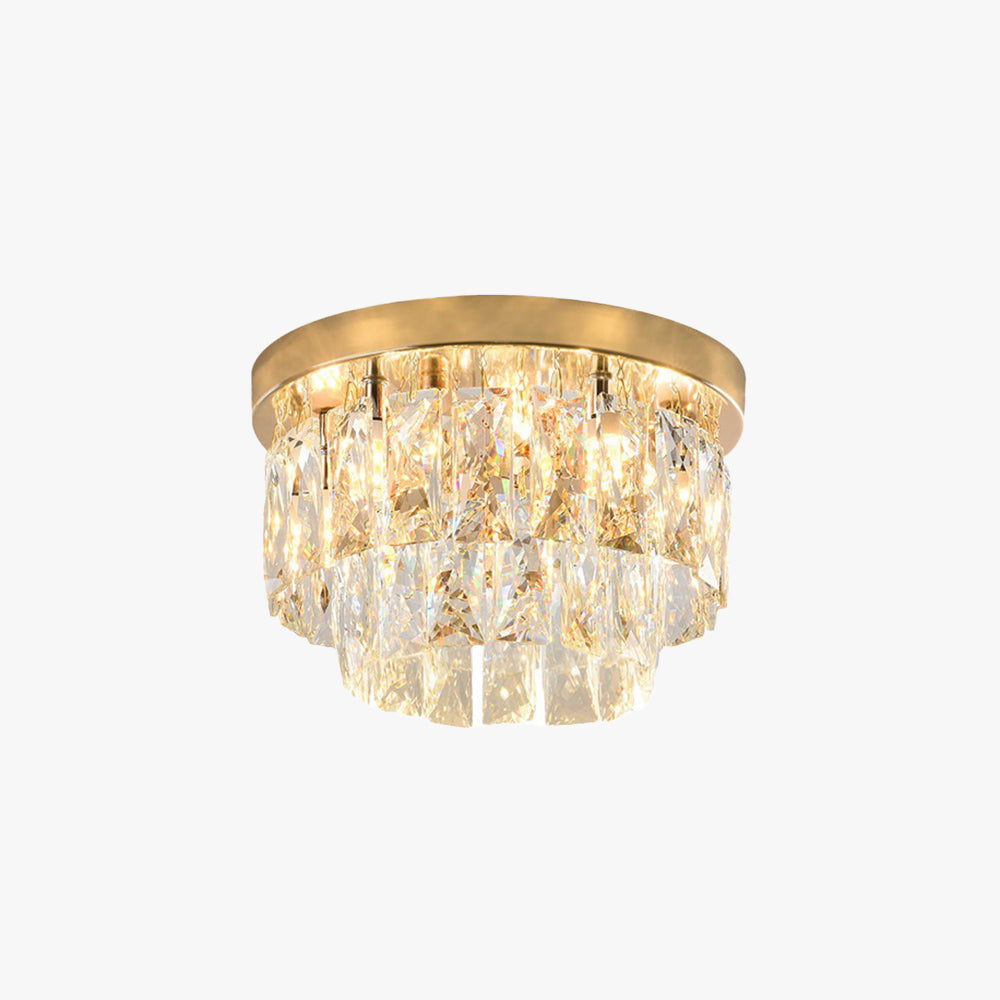 Round LED ceiling lamp with crystal effect – modern interior fixture
