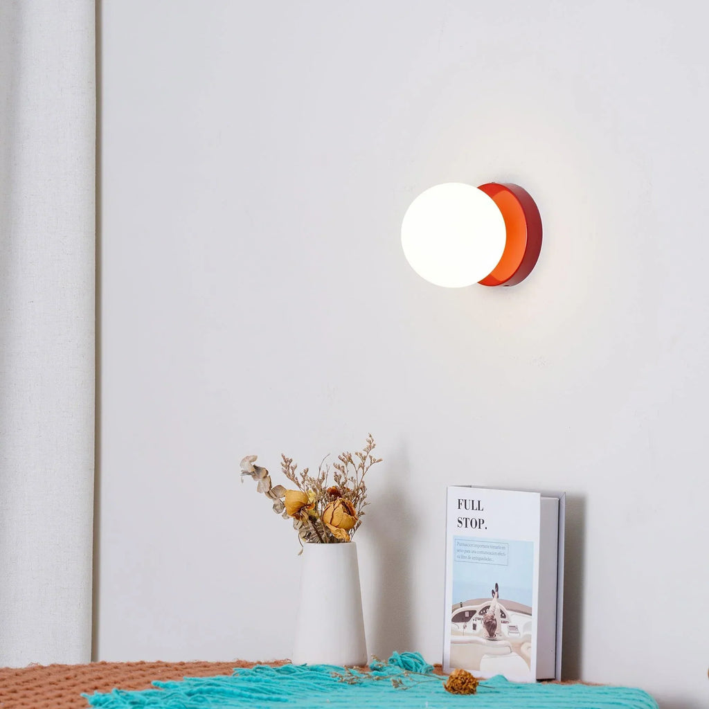 Lampada da parete rotonda minimalista in vetro scandinavo
