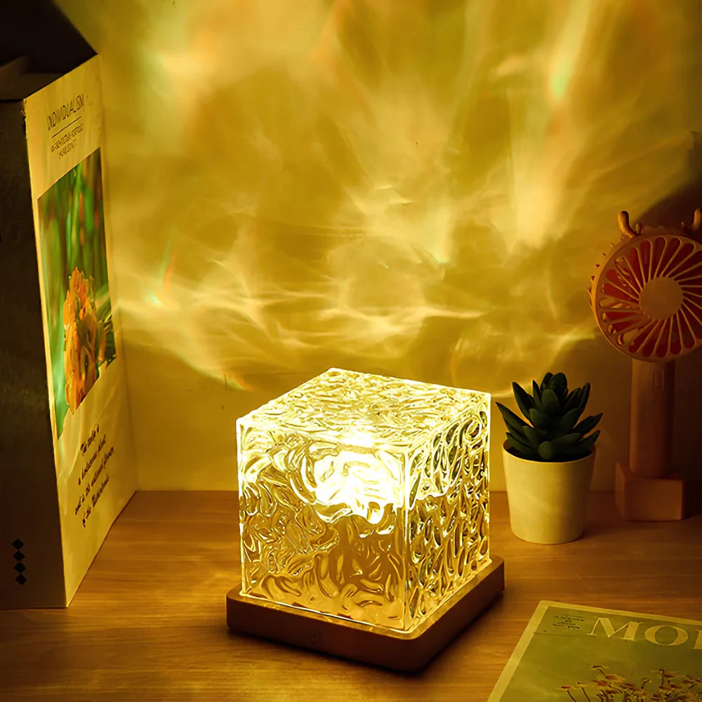 Ipnotica cubo geometrico LED dell’aurora boreale