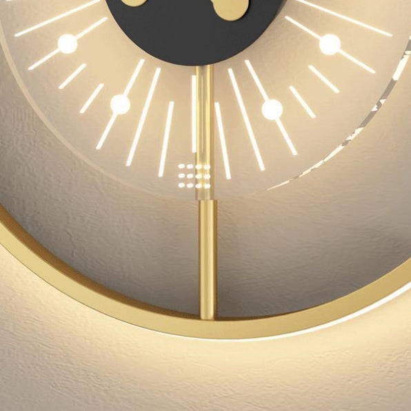 Nordycki kinkiet LED z motywem zegara